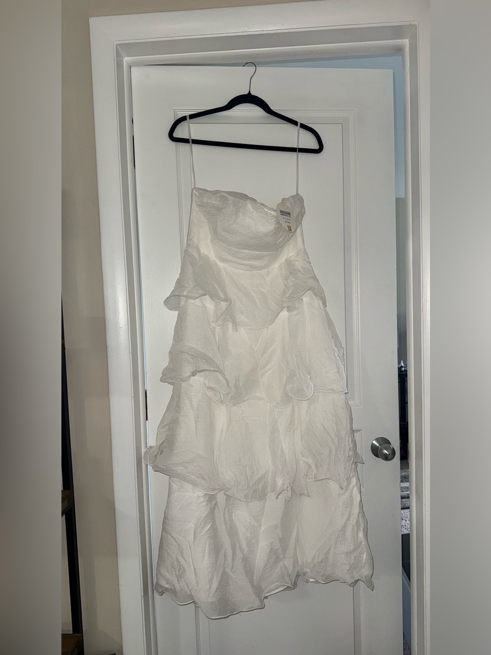Selfie Leslie Off-White White Tiered Spaghetti-Strap Dress